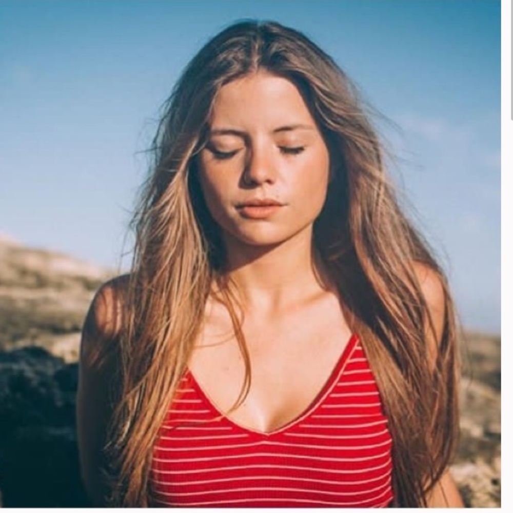 Brandy Melville Red and White Striped Joanne Tank